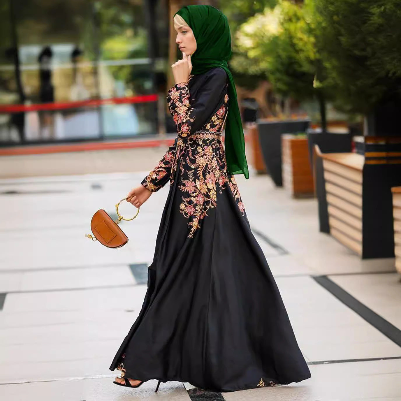 abaya dress styles for ladies Sleeve Design Button-Up Abaya Dress