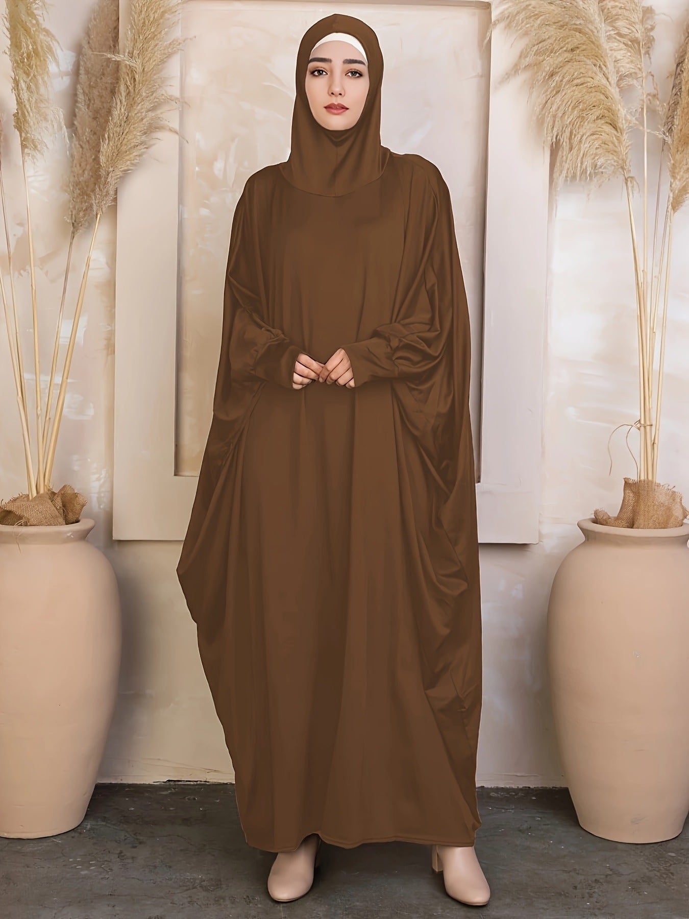 brown abaya dress Modest Brown Abaya Dress 330104KH